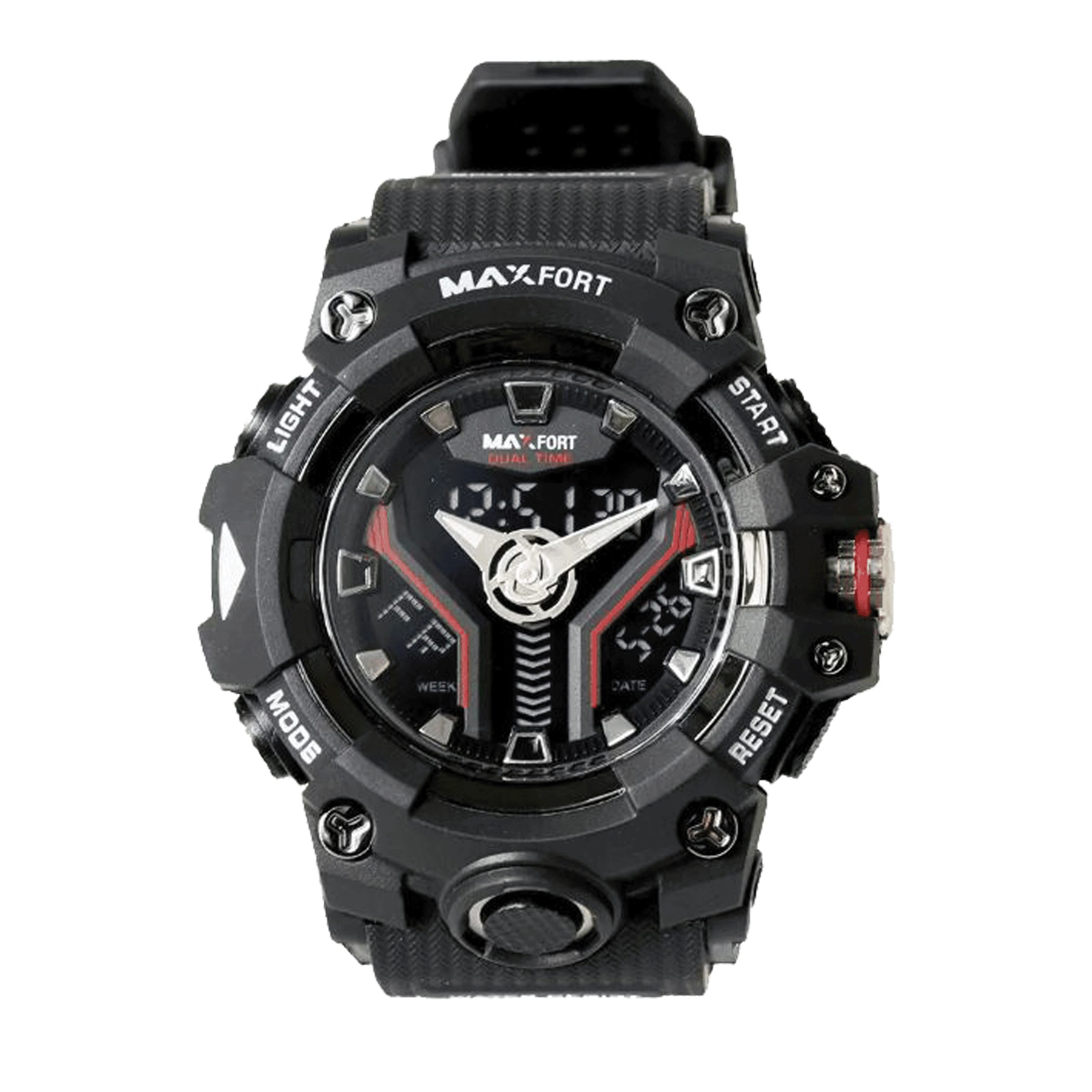 1 ساعت مچی اورجینال مردانه دوزمانه مکس فورت MAXFORT MX8075-3-0-MIN مشکی - Image 1