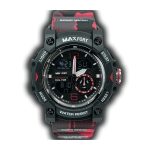ساعت مچی اورجینال مردانه دوزمانه مکس فورت MAXFORT  MX8007-0-0 مشکی / قرمز