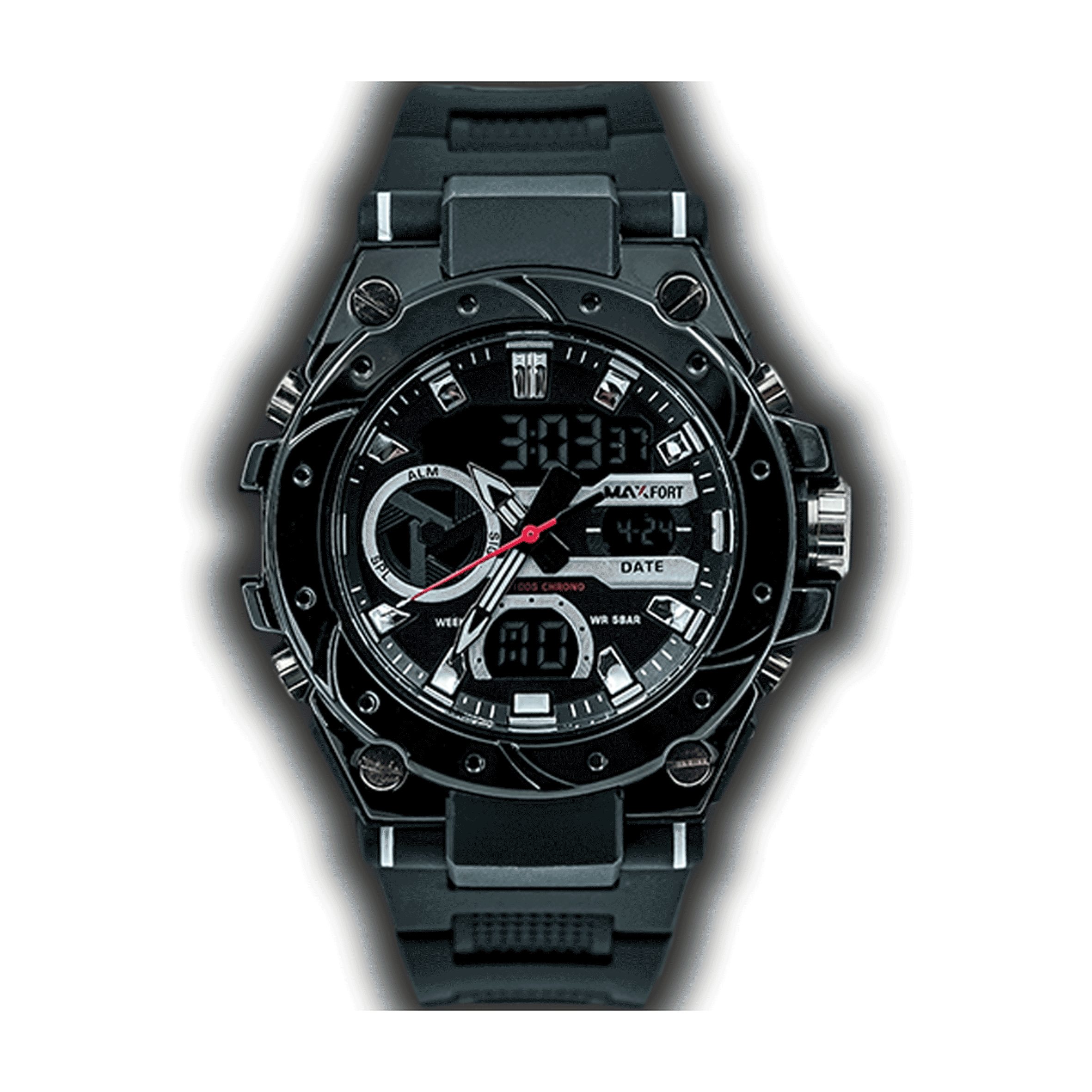 MX8029-4-0 ساعت مچی اورجینال مردانه دوزمانه مکس فورت MAXFORT MX8029-4-0 مشکی - Image 1