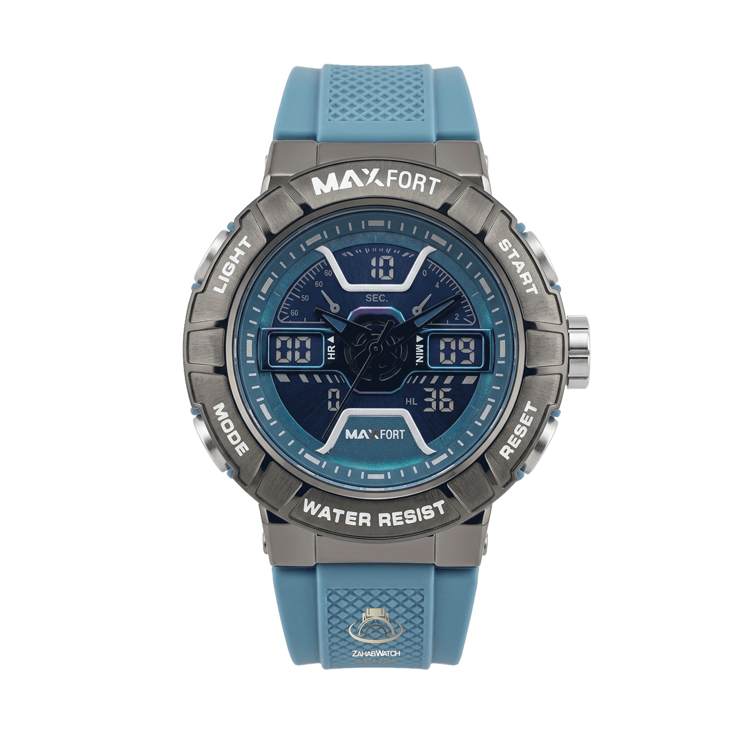23 ساعت مچی اورجینال مردانه دوزمانه مکس فورت MAXFORT MX8067-3-0 سبزآبی - Image 1